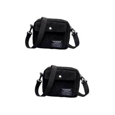 Imagem de PACKOVE 2 Unidades bolsa mensageiro de lona para mulheres bolsas de ombro cruzadas para mulheres bolsa transversal bolsa de veludo simples bolsa carteiro marcação Senhorita