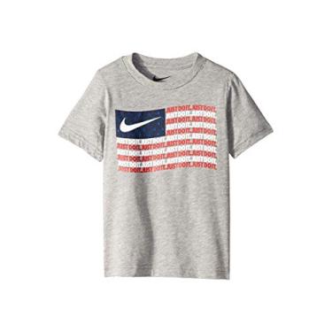 Imagem de Nike Camiseta infantil com bandeira Just Do It (crianças pequenas), Cinza-escuro, 4 US Little Kid