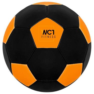 Imagem de Bola Futebol Preto Laranja Florescente Neon Esporte Treinamento Criança Adulto – WCT Fitness