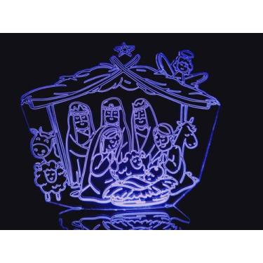 Imagem de Luminária Led 3D Presépio De Natal Sagrada Família Jesus - Geeknario