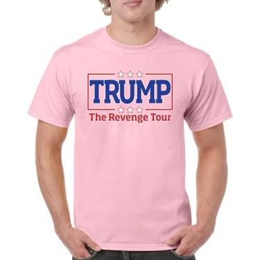 Imagem de Camiseta masculina Donald Trump 2024 Revenge Tour MAGA President Make America Great Again 45 47 America First FJB, Rosa claro, 4G