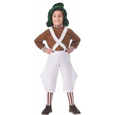 Imagem de Rubie's Costume Kids Willy Wonka & The Chocolate Factory Oompa Loompa Value Costume, Large White/Chocolate