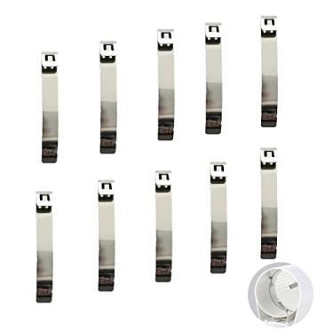 Imagem de UtySty Pacote com 10 clipes de placa de aço inoxidável de substituição de mola, para refrigerador de água, suporte de copo de parede, dispensadores de copos de papel descartáveis