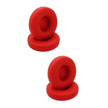Imagem de Homoyoyo 2 Pares almofadas de orelha headset wireless headphone wireless acessórios para fones de ouvido almofadas de substituição versão almofadas de ouvido vermelho