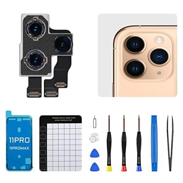 Imagem de DGSCSMY Para iPhone 11 Pro Max Back Camera Substituição OEM para iPhone 11 Pro Kit 12MP Lente Traseira Principal Peças com Lente Teleobjetiva Ultra Wide OIS HDR Photos 4K Video Flex Cable Fix Tool