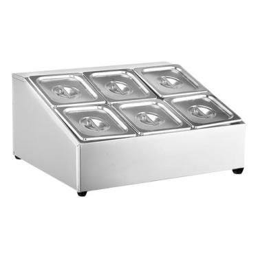 Imagem de Condimentadora Pizzaiolo Pizzarola 6 cubas Dp 1/6x100 Tampa