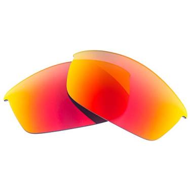 Imagem de Lentes de reposição polarizadas compatíveis com óculos de sol Oakley Flak Jacket 03-881 - fabricadas nos EUA - (cinza polarizado com espelho vermelho)
