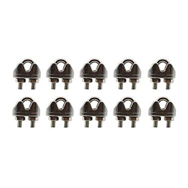 Imagem de 10 peças de braçadeiras de cabo, grampos de cabo de aço inoxidável TTZEZE braçadeira de corda de fio U parafuso sela, grampos de cabo, parafusos em U, prendedor de varal M2 (1/40.6 cm)