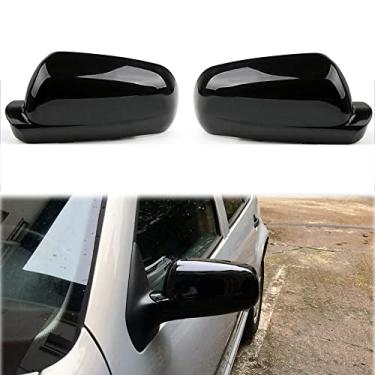 Imagem de Cakievro Capas de espelho retrovisor para Vw Golf Mk4 Passat B5 1998-2005 Jetta 2001 2002 2003 2004 ABS fibra de carbono preto brilhante
