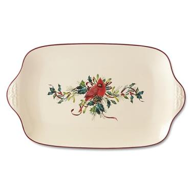 Imagem de Lenox Bandeja grande Winter Greetings, 2,7 kg, vermelho e verde