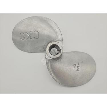 Imagem de SANAR Hélice de alumínio para barco de cauda longa com motor de lama - Eixo cônico com chave - Padrão (19 cm)