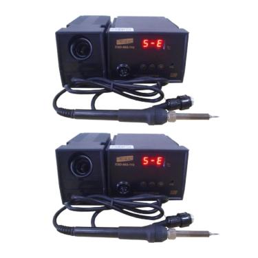 Imagem de Kit 2 Estação Solda Digital Isolamento Anti-Estática 200 A 480ºC Aquecedor 60W Cerâmico...
