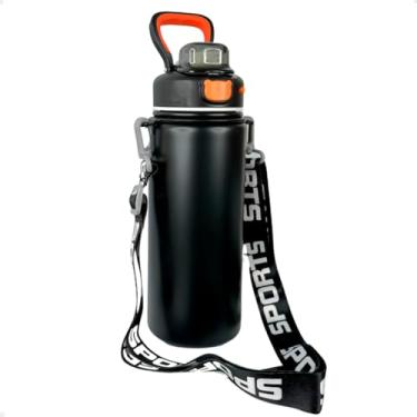 Imagem de Garrafa Termica Inox a Vacuo Parede Dupla Isotermica Antivazamento Isolada Premium (Preta)