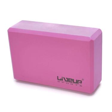 Imagem de Bloco de Yoga - 22,8x15,2x7,6cm - Cor Rosa - LiveUp Sports
