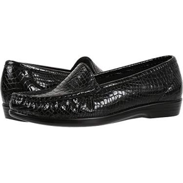 Imagem de SAS® Mocassins Simplify Comfort para Mulheres – Sistema de Conforto Tri-Pad® – Estrutura PU – Supersoft®, Croc preto, 7 Wide