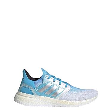 Imagem de adidas Running Ultraboost 20 Footwear White/Silver Metallic/Signal Cyan 7.5 D (M)