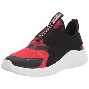 Imagem de Skechers Tênis infantil unissex Ultra Flex 2.0-Cubor, Preto/vermelho, 11 Little Kid