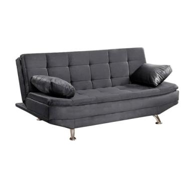 Imagem de Speciale Home - Sofá Cama Valencia 3 Lugares Reclinável Veludo Cinza Speciale Home