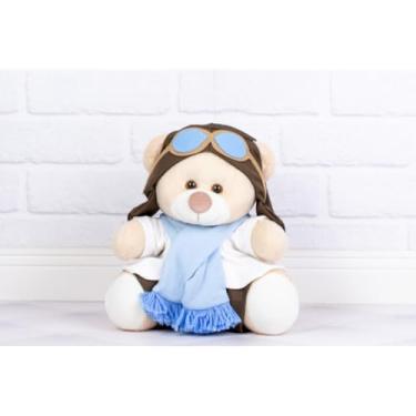 Imagem de Pelúcia Urso Classico Aviador Tedde 26 cm (AZUL CLARO)