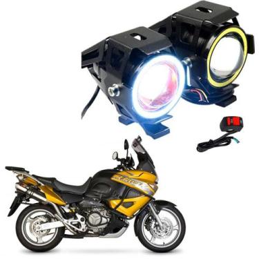 Imagem de Kit Led Farol Milha Moto Honda XL 1000V 2007 2008 2009 Angel Eye U7 - 