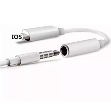 Imagem de Cabo Adaptador Fone Ouvido P2 Femea x Plugue Compatível Lightning Para