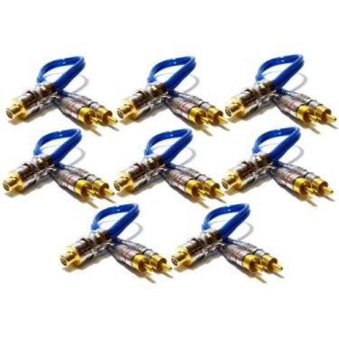 Imagem de Kit 8 Cabos RCA Y Blindado 2M1F Prime Banhado Ouro Crossover - Svart T
