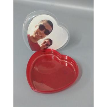 Imagem de Caixa Coração Transparente + Quadro Personalizado 16x14x2,6 - Artsim P
