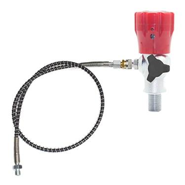 Imagem de TUXING Estação de enchimento de paintball PCP de alta pressão 300Bar/4500PSI Tanque de CO2 HPA Sistema de carregamento DIN com medidor de recarga de gás de alta pressão M18*1,5