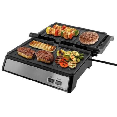 Imagem de Sanduicheira Grill Misteira Grelha Carne Hamburguer Eletrica Press Ino