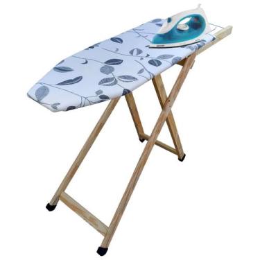 Imagem de Tábua De Passar Roupa Com Dobrável De Madeira 2 Niveis Superbella Pass