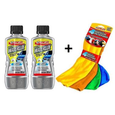 Imagem de 2 Cristalizador Para Para-brisa + Panos Em Microfibra Com 4 - Luxcar