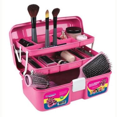 Imagem de Maleta Organizadora Feminina Bandejas Multiuso Rosa Arqplast
