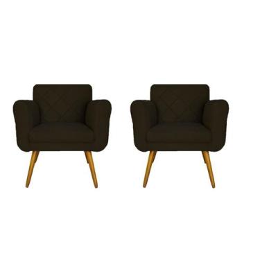 Imagem de Combo 02 Poltronas Estofadas Decorativas Para Quarto Closet Isabella C
