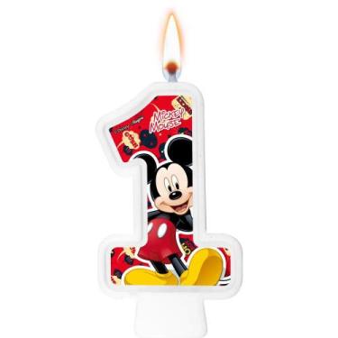Imagem de Vela 1 Ano Decoração Mickey Festa Aniversário completo - Regina