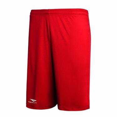 Imagem de Bermuda Calção Shorts Penalty Futebol Esportes Fitness, Vermelho, G, Ú