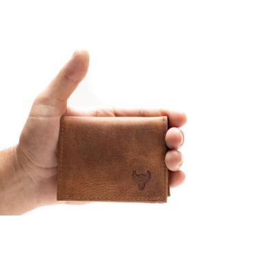 Imagem de Carteira Slim Masculina Compacta Em Couro  - VWAboots, Caramelo