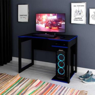 Imagem de Mesa Gamer Nexus Preta e Azul - Modern