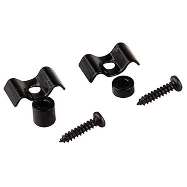 Imagem de Musiclily Guias de cordas planas onduladas para guitarra retentor de árvore para peças Fender American Vintage Stratocaster, cromado, preto (pacote com 4)