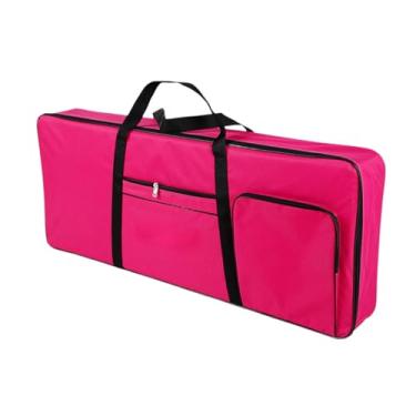 Imagem de TTETTZ Bolsa para Teclado de 61 Teclas Bolsa para Instrumento Musical Capa Protetora à Prova D'água Bolsa para Show de Piano Bolsa para Teclado Eletrônico Pa, rosa vermelha