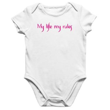 Imagem de Body Bebê Algodão My Life My Rules - Foca na Moda, Branco, P