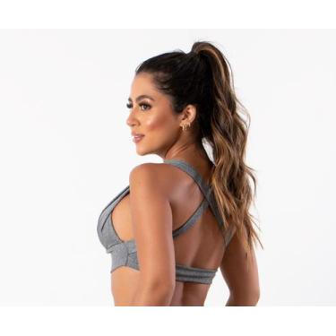 Imagem de Top Com Bojo Cruzado Nas Costas Feminino Academia Fitness - blees, Cin