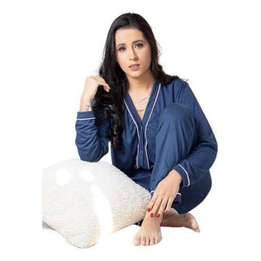 Imagem de Pijama Longo Fechado Feminino Comprida C/ Botão - C58 - Fanáticos Por 