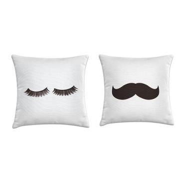 Imagem de kit 2 capas de almofadas Mr and Mrs 30x50 - kombigode
