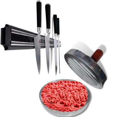 Imagem de Barra Magnética Facas + Molde De Hambúrguer Artesanal - Bono Home