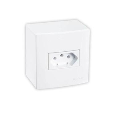 Imagem de Caixa sistema x sobrepor 75x75 c/ 1 tomada 10a sleek margirius