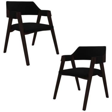 Imagem de Kit 2 Cadeiras Sala de Jantar e Jogos Carteados Madeira Maciça Poker V