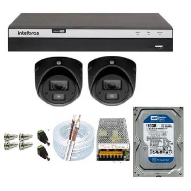 Imagem de Kit Intelbras Full Hd Dvr 04ch + 02 Câmeras C/ Áudio + HD + Acessórios
