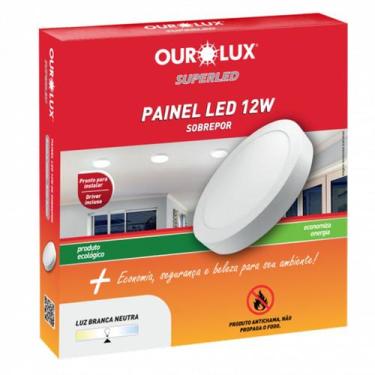 Imagem de Plafon Superled Sobrepor 12w Biv 6500k Redondo Ourolux 03216