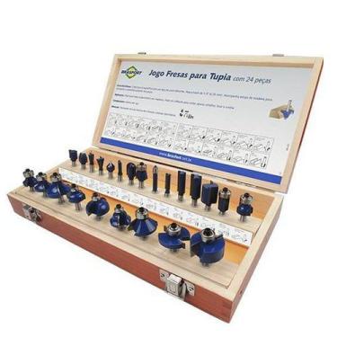 Imagem de Jogo de Fresas para Tupia com 24 peças Brasfort