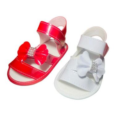 Imagem de Kit 2 Pares Sandálias Lacinho Lateral Para Bebê Menina - Baby's Shoes,